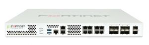 Fortinet 2 x 10GE SFP+ slots, 10 x GE RJ45 ports (including 1 x MGMT port, 1 X HA port, 8 x switch ports), 8 x GE SFP slots, SPU NP6 and CP9 hardware accelerated