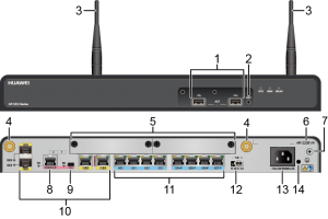 Huawei AR1220EVW,2GE COMBO,8GE LAN,802.11b/g/n AP,2 USB,2 SIC,build-in 32-channel DSP,PoE Power Adapter