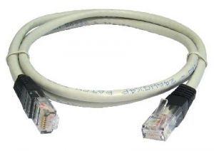 Cat6 Crossover 1 Mtr Grey cable with Black boots Patch Cable