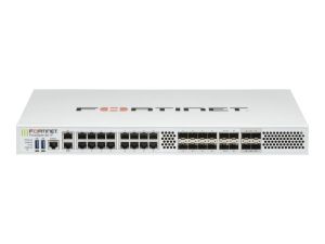 Fortinet FortiGate-600F 4x 25G SFP28 slots, 4 x 10GE SFP+ slots, 18 x GE RJ45 ports (including 1 x MGMT port, 1 X HA port, 16 x switch ports), 8 x GE SFP slots, SPU NP7 and CP9 hardware accelerated, dual AC power supplies