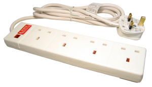 4 Way Surge Protector, 2 Mtrs