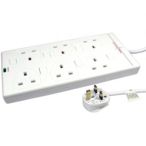 6 Way Surge Protector, 2 Mtrs