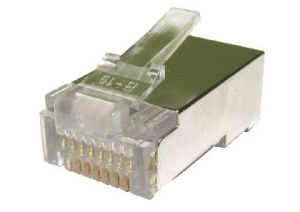 RJ45 Plug (Shielded) 2 Prongs on pins 50 Microns