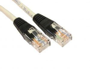 Cat5e Crossover 0.5 Mtr Grey cable with black boots Patch Cable