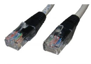 Cat5e Crossover 1 Mtr  Grey cable with black boots Patch Cable